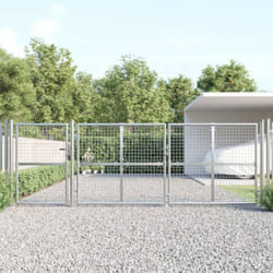 Cancello da Giardino in Rete Argento 400x175 cm Acciaio Zincato Vidaxl
