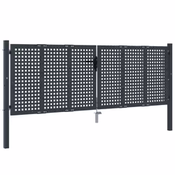 Cancello Giardino Antracite 300x125 cm in Acciaiocod mxl 95196 - Vista aggiuntiva 2