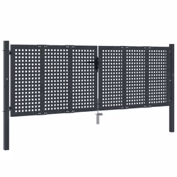 Cancello Giardino Antracite 300x150 cm in Acciaiocod mxl 71154 - Vista aggiuntiva 2