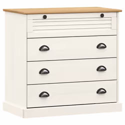 Cassettiera VIGO Bianca 80x40x76 cm in Legno Massello di Pinocod mxl 127525