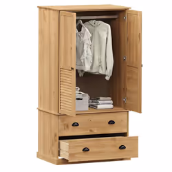 vidaXL Armadio VIGO 90x55x170 cm in Legno Massello di Pino - Vista aggiuntiva 3
