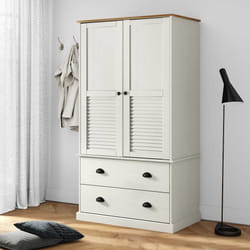 vidaXL Armadio VIGO 90x55x170 cm in Legno Massello di Pino Bianco