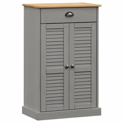 Scarpiera VIGO 60x35x96 cm in Legno Massello di Pino Grigiocod mxl 126982 - Vista aggiuntiva 2