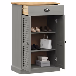 Scarpiera VIGO 60x35x96 cm in Legno Massello di Pino Grigiocod mxl 126982 - Vista aggiuntiva 3