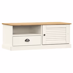 vidaXL Mobile Porta TV VIGO Bianco 106x40x40 cm Legno Massello di Pino - Vista aggiuntiva 2