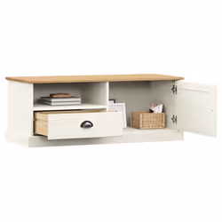 vidaXL Mobile Porta TV VIGO Bianco 106x40x40 cm Legno Massello di Pino - Vista aggiuntiva 3