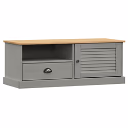 Mobile Porta TV VIGO Grigio 106x40x40 cm Legno Massello di Pinocod mxl 127668 - Vista aggiuntiva 2