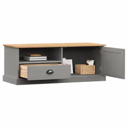 Mobile Porta TV VIGO Grigio 106x40x40 cm Legno Massello di Pinocod mxl 127668 - Vista aggiuntiva 3