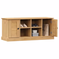 vidaXL Panca Porta Scarpe VIGO 106x35x45 cm in Legno Massello di Pino - Vista aggiuntiva 3