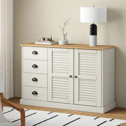 Vidaxl - Credenza Cassetti vigo 113x40x75 cm Legno Massello Pino Bianco