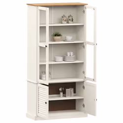vidaXL Vetrina VIGO 85x35x170 cm in Legno Massello di Pino Bianco - Vista aggiuntiva 3