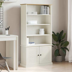 vidaXL Libreria VIGO 85x35x170 cm in Legno Massello di Pino Bianco