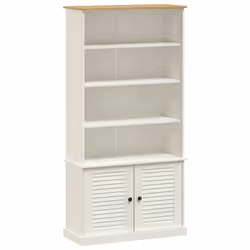vidaXL Libreria VIGO 85x35x170 cm in Legno Massello di Pino Bianco - Vista aggiuntiva 2