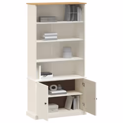 vidaXL Libreria VIGO 85x35x170 cm in Legno Massello di Pino Bianco - Vista aggiuntiva 3