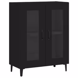 vidaXL Credenza Nera 69,5x34x90 cm in Legno Multistrato - Vista aggiuntiva 2