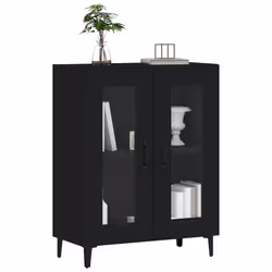 vidaXL Credenza Nera 69,5x34x90 cm in Legno Multistrato - Vista aggiuntiva 3