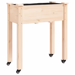 Fioriera con Ruote e Fodera 71x37x80 cm Legno Massello di Abetecod mxl 89991 - Vista aggiuntiva 2