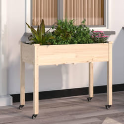 Vidaxl - Fioriera con Ruote e Fodera 118x59x80cm Legno Massello di Abete 18010