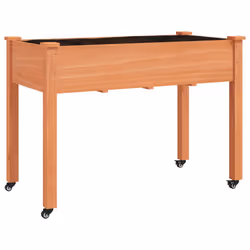 Fioriera Ruote Fodera Marrone 118x59x80cm Legno Massello Abetecod mxl 124349 - Vista aggiuntiva 2