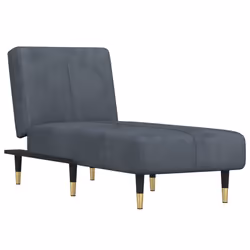 Chaise Longue in Velluto Grigio Scurocod mxl 94632 - Vista aggiuntiva 2