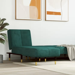 Chaise Longue in Velluto Verde Scuro vidaXL 8605