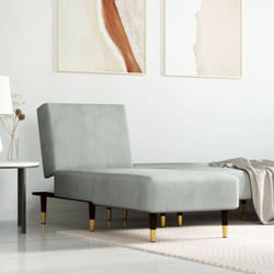 Vidaxl - Chaise Longue in Velluto Grigio Chiaro 7155