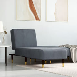 Vidaxl - Chaise Longue in Velluto Grigio Scuro 6554