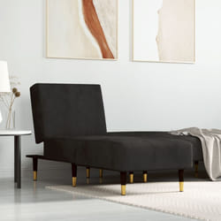 Vidaxl - Chaise Longue in Velluto Nero 4287