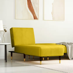 Chaise Longue in Velluto Giallo vidaXL 5060