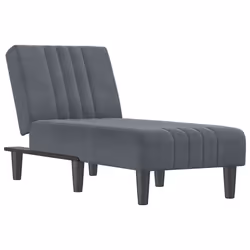 Chaise Longue in Velluto Grigio Scurocod mxl 94633 - Vista aggiuntiva 2