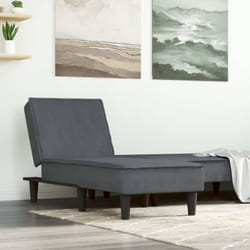 Chaise Longue in Velluto Grigio Scuro Vidaxl 3543