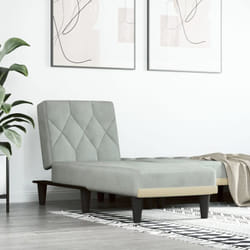Vidaxl - Chaise Longue in Velluto Grigio Chiaro 6119