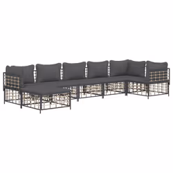 Set Divani da Giardino 7 pz con Cuscini Antracite in Polyrattancod mxl 124502 - Vista aggiuntiva 3