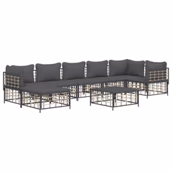 Set Divani da Giardino 8 pz con Cuscini Antracite in Polyrattancod mxl 124488 - Vista aggiuntiva 3