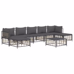 Set Divani da Giardino 8 pz con Cuscini Antracite in Polyrattancod mxl 101254 - Vista aggiuntiva 3