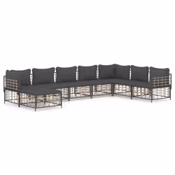 Set Divani da Giardino 8 pz con Cuscini Antracite in Polyrattancod mxl 100548 - Vista aggiuntiva 2