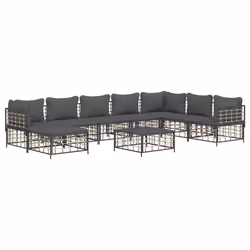 Set Divani da Giardino 9 pz con Cuscini Antracite in Polyrattancod mxl 100547 - Vista aggiuntiva 3