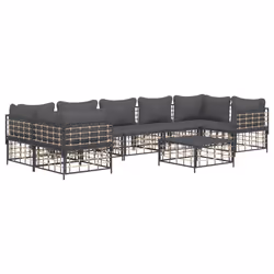 Set Divani da Giardino 8 pz con Cuscini Antracite in Polyrattancod mxl 100569 - Vista aggiuntiva 3