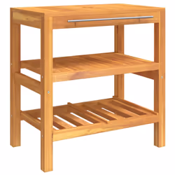 vidaXL Mobile Vanità da Bagno con 2 Mensole 74x45x75 cm Legno Massello - Vista aggiuntiva 2