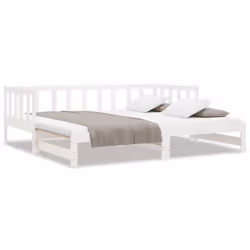 VidaXL 833094, Divano letto, Bianco, Legno di pino, 2035 mm, 980 mm, 660 mm