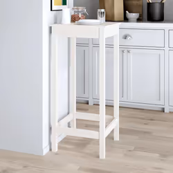 Tavolo da Bar Bianco 50x50x110 cm in Legno Massello di Pinocod mxl 82171 - Vista aggiuntiva 3