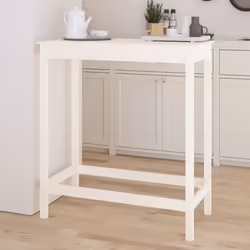 Tavolo da Bar Bianco 100x50x110 cm in Legno Massello di Pinocod mxl 82175 - Vista aggiuntiva 3