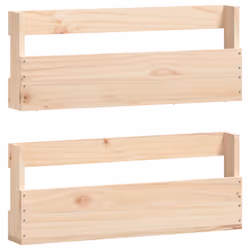 Scarpiere a Parete 2 pz 59x9x23 cm Legno Massello di Pinocod mxl 106061 - Vista aggiuntiva 2