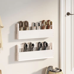 Vidaxl - Scarpiere a Parete 2 pz Bianco 59x9x23cm Legno Massello di Pino