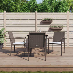 Set Pranzo da Giardino 5pz con Cuscini in Polyrattan e Acciaiocod mxl 101298