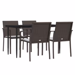Set Pranzo da Giardino 5pz con Cuscini in Polyrattan e Acciaiocod mxl 124515 - Vista aggiuntiva 3