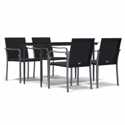 Set Pranzo da Giardino 5pz con Cuscini in Polyrattan e Acciaiocod mxl 124524 - Vista aggiuntiva 2