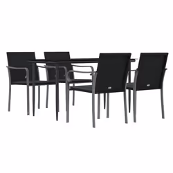Set Pranzo da Giardino 5pz con Cuscini in Polyrattan e Acciaiocod mxl 124524 - Vista aggiuntiva 3