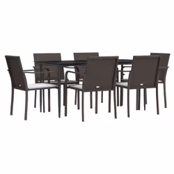 Set Pranzo da Giardino 7 pz con Cuscini in Polyrattan e Acciaiocod mxl 101235 - Vista aggiuntiva 3
