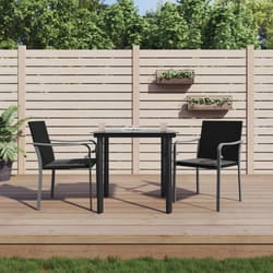 Set Pranzo da Giardino 3pz con Cuscini in Polyrattan e Acciaiocod mxl 124529